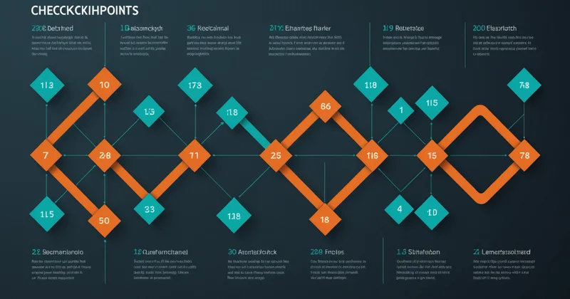 Abstract visualization of design rule check stages in a development timeline