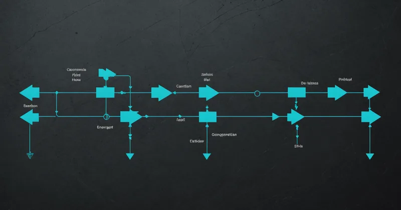 Abstract pipeline visualization representing CI workflow stages